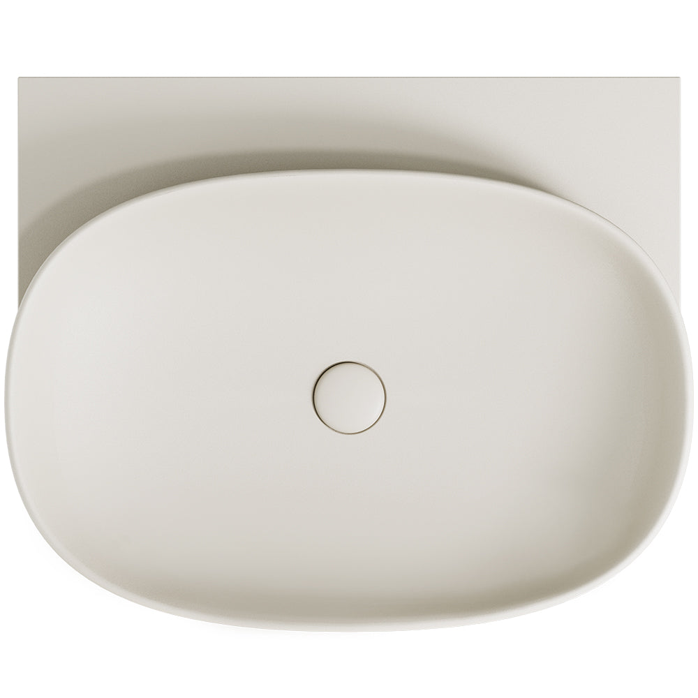 Fienza RB145W Paloma Pill Concrete Wall Hung Basin, Warm White