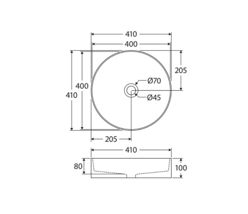Fienza RB465MW Eleanor Round Above Counter Basin, Matte White