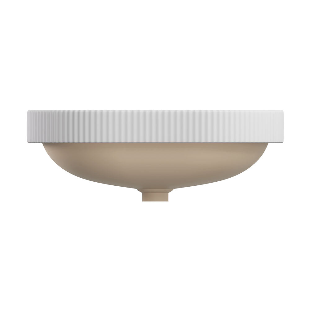 Fienza RB469MW Eleanor Oval Semi Inset Basin with Overflow, Matte White