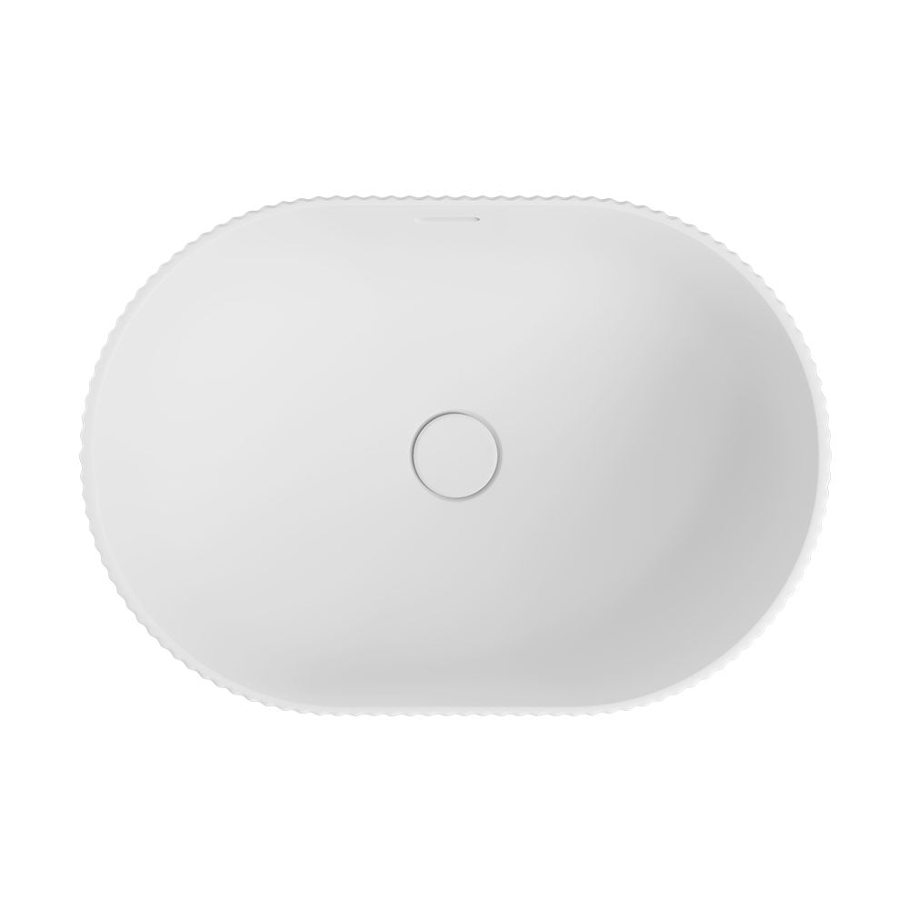 Fienza RB469MW Eleanor Oval Semi Inset Basin with Overflow, Matte White