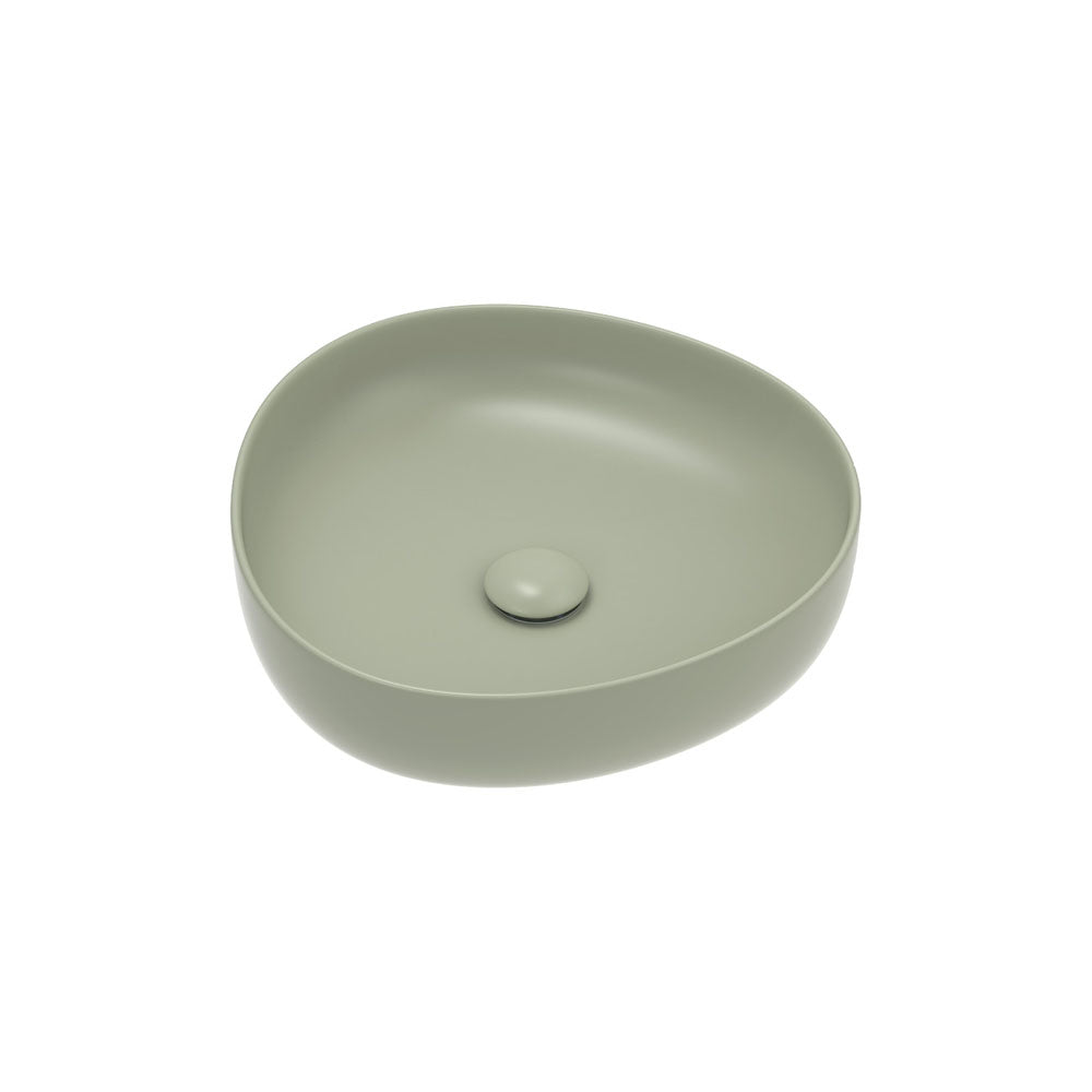 Fienza RB486MG Pebble Small Above Counter Basin, Matte Olive