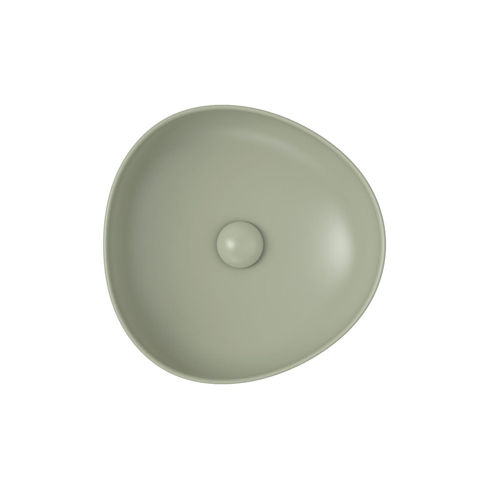 Fienza RB486MG Pebble Small Above Counter Basin, Matte Olive