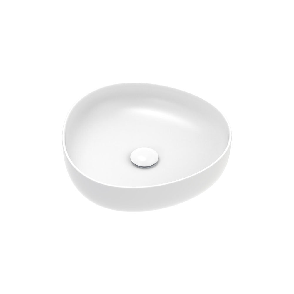 Fienza RB486W Pebble Small Above Counter Basin, Matte White