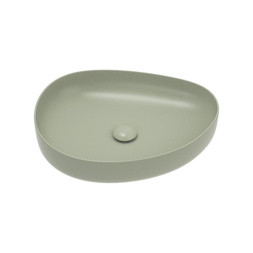 Fienza RB487MG Pebble Medium Above Counter Basin, Matte Olive