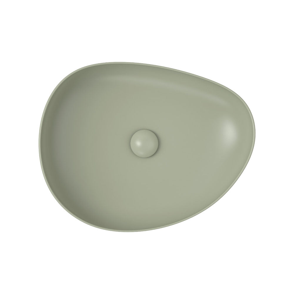 Fienza RB487MG Pebble Medium Above Counter Basin, Matte Olive