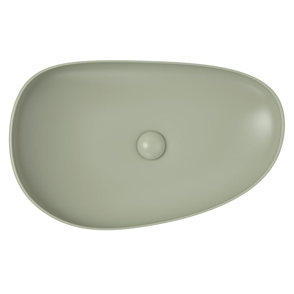 Fienza RB489MG Pebble Large Above Counter Basin, Matte Olive