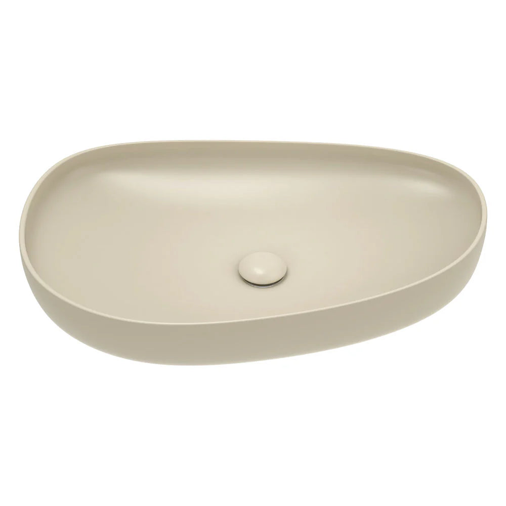 Fienza RB489MK Pebble Large Above Counter Basin, Matte Khaki