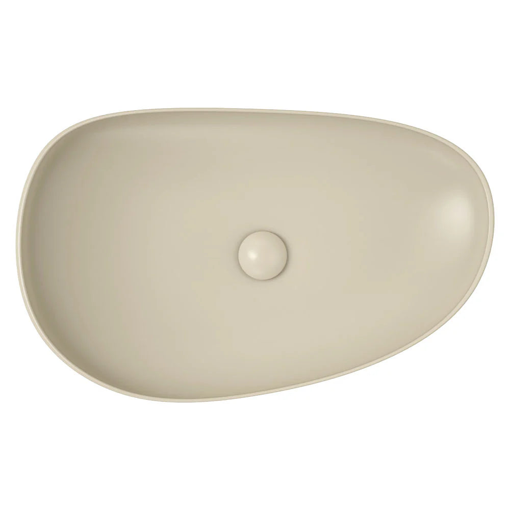 Fienza RB489MK Pebble Large Above Counter Basin, Matte Khaki