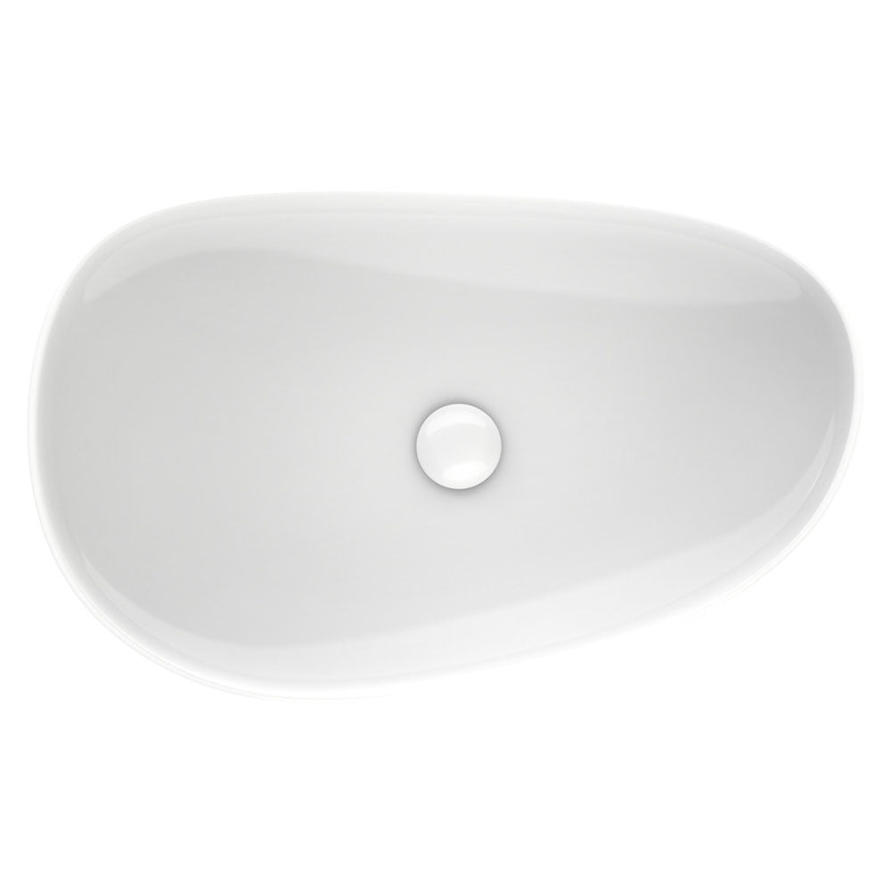Fienza RB489 Pebble Large Above Counter Basin, Gloss White