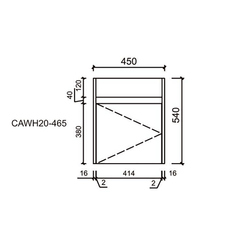 Aulic Revit 450mm Wall Hung Vanity With Ceramic Top CAWH20-465-CT26 Vanity Units