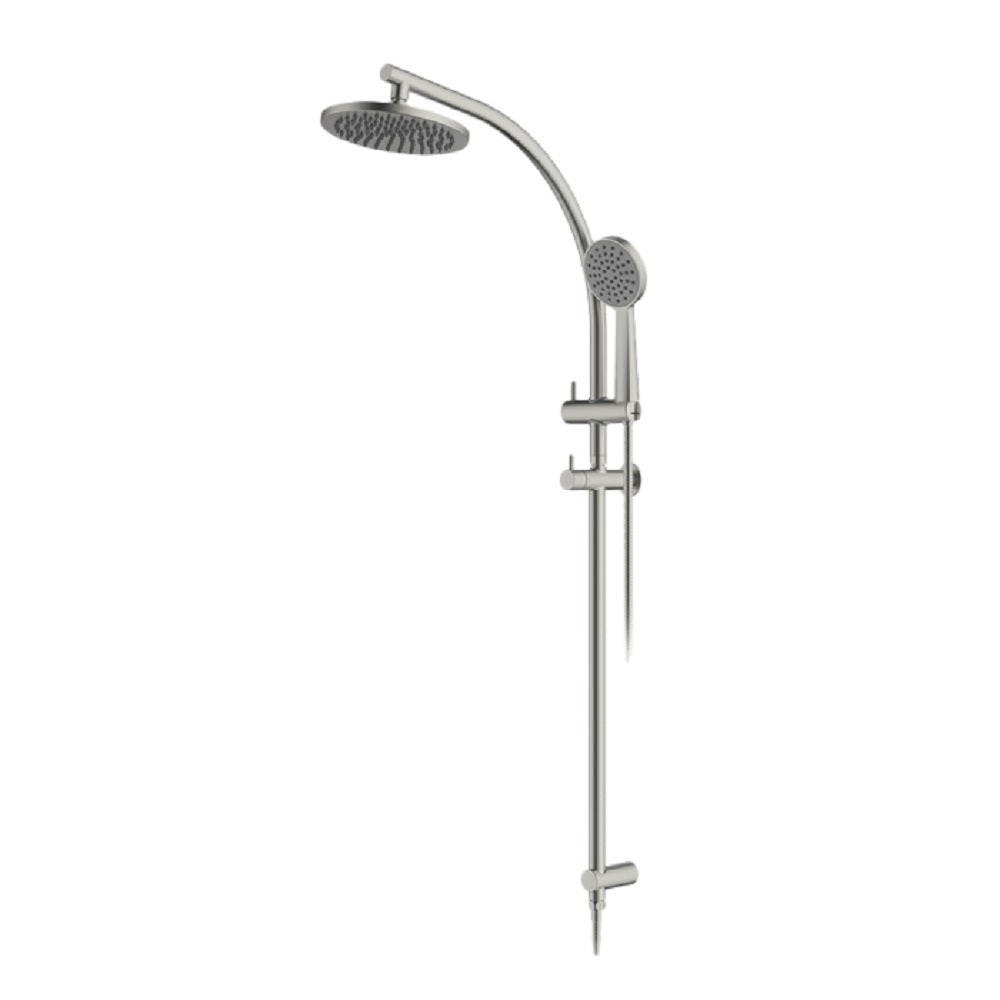 Abey Gareth Ashton Overhead Shower & Handshower, Round Ensemble, Brushed Nickel, RHB07-BN