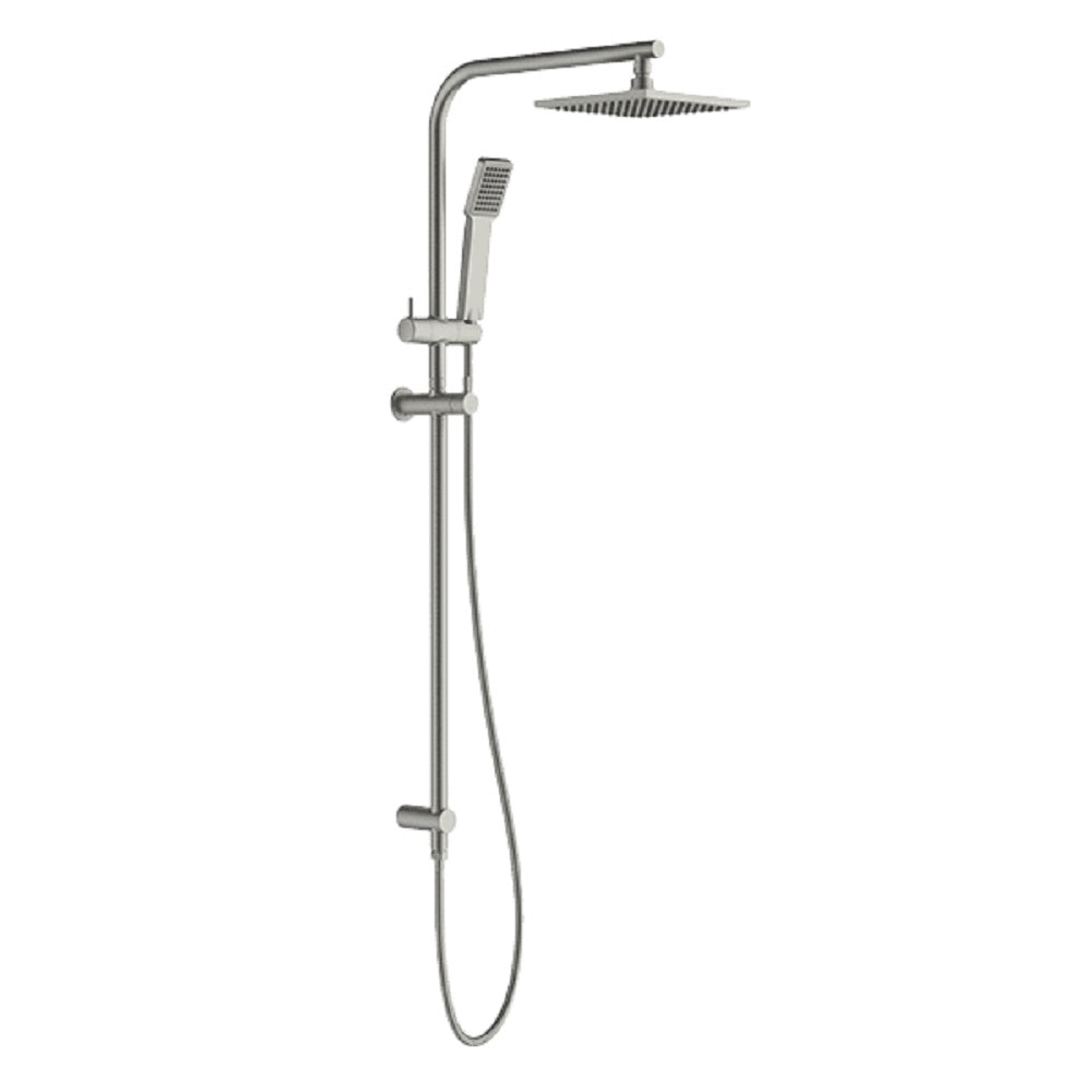 Abey Gareth Ashton Overhead Shower & Handshower, Square Ensemble, Brushed Nickel, RHB08-BN