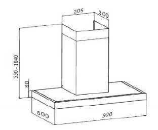 Kleenmaid RHSCK91 90cm Wall Mounted Canopy Rangehood