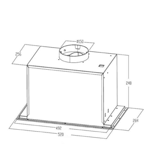 Kleenmaid RHUC61K 60cm Wide Black Fixed Undermount Rangehood