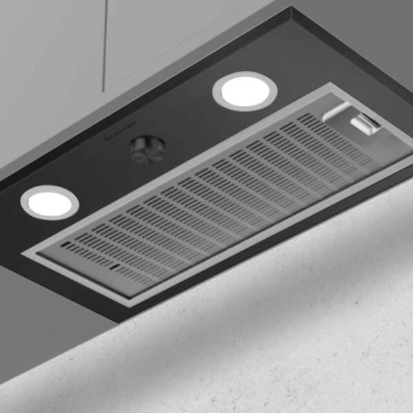 Kleenmaid RHUC61K 60cm Wide Black Fixed Undermount Rangehood