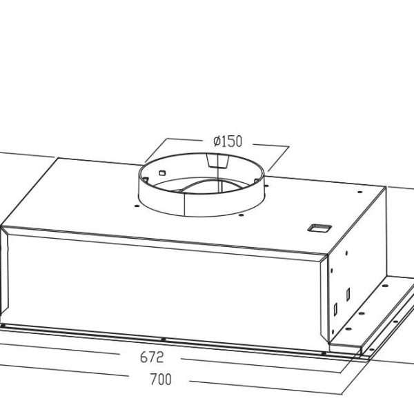 Kleenmaid RHUC91K 70cm Wide Black Fixed Undermount Rangehood