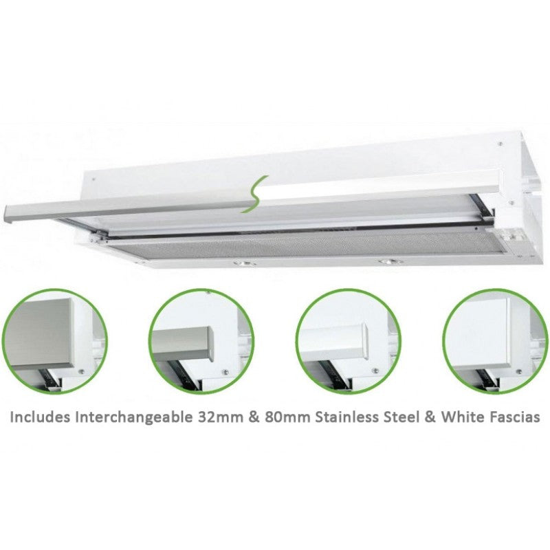 Robinhood Ro91Ss/Wh/80 90Cm Slide Out Undercupboard Rangehood - Pre Order