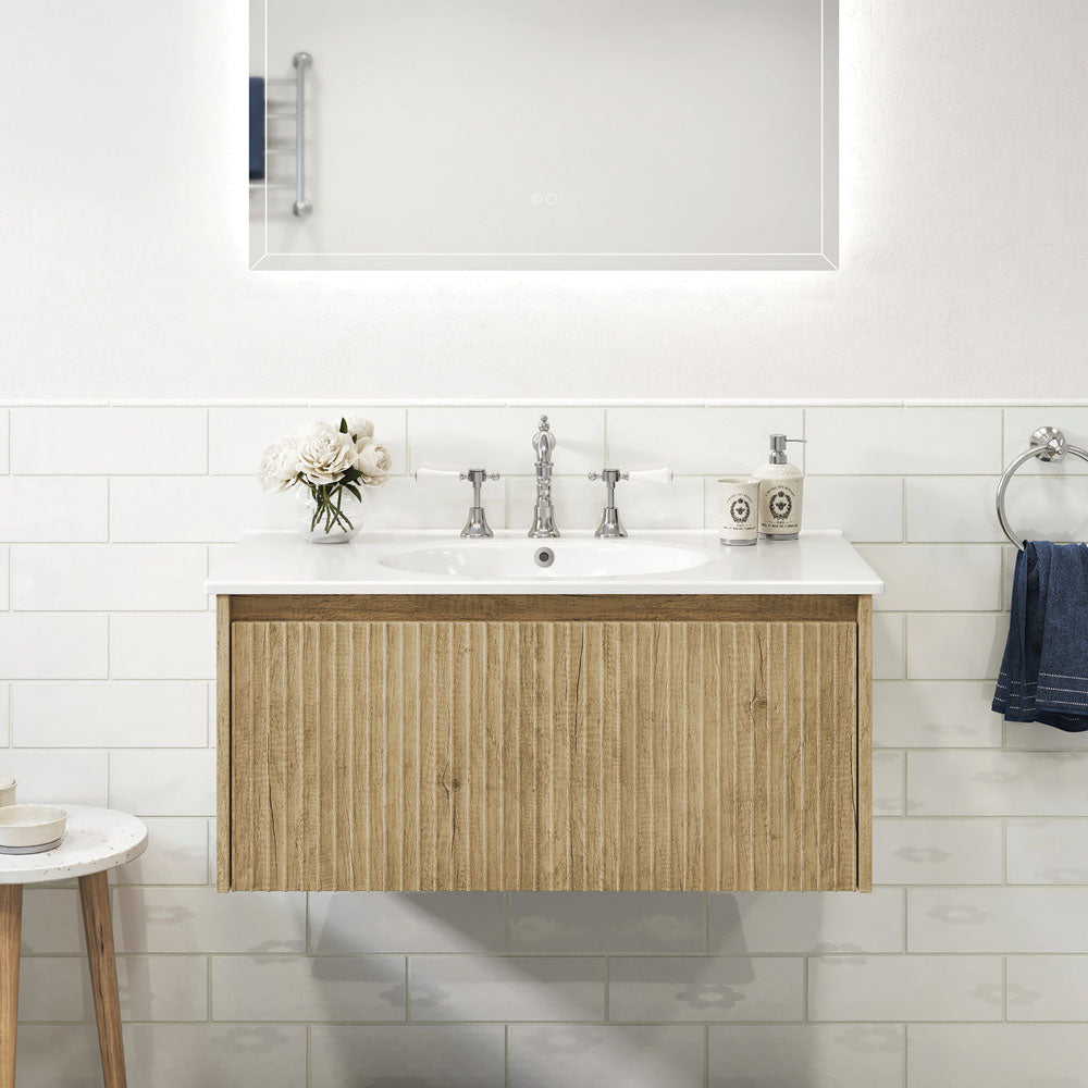 Fienza ROT90RSC Rotondo Alina Scandi Oak 900 Wall-Hung Vanity