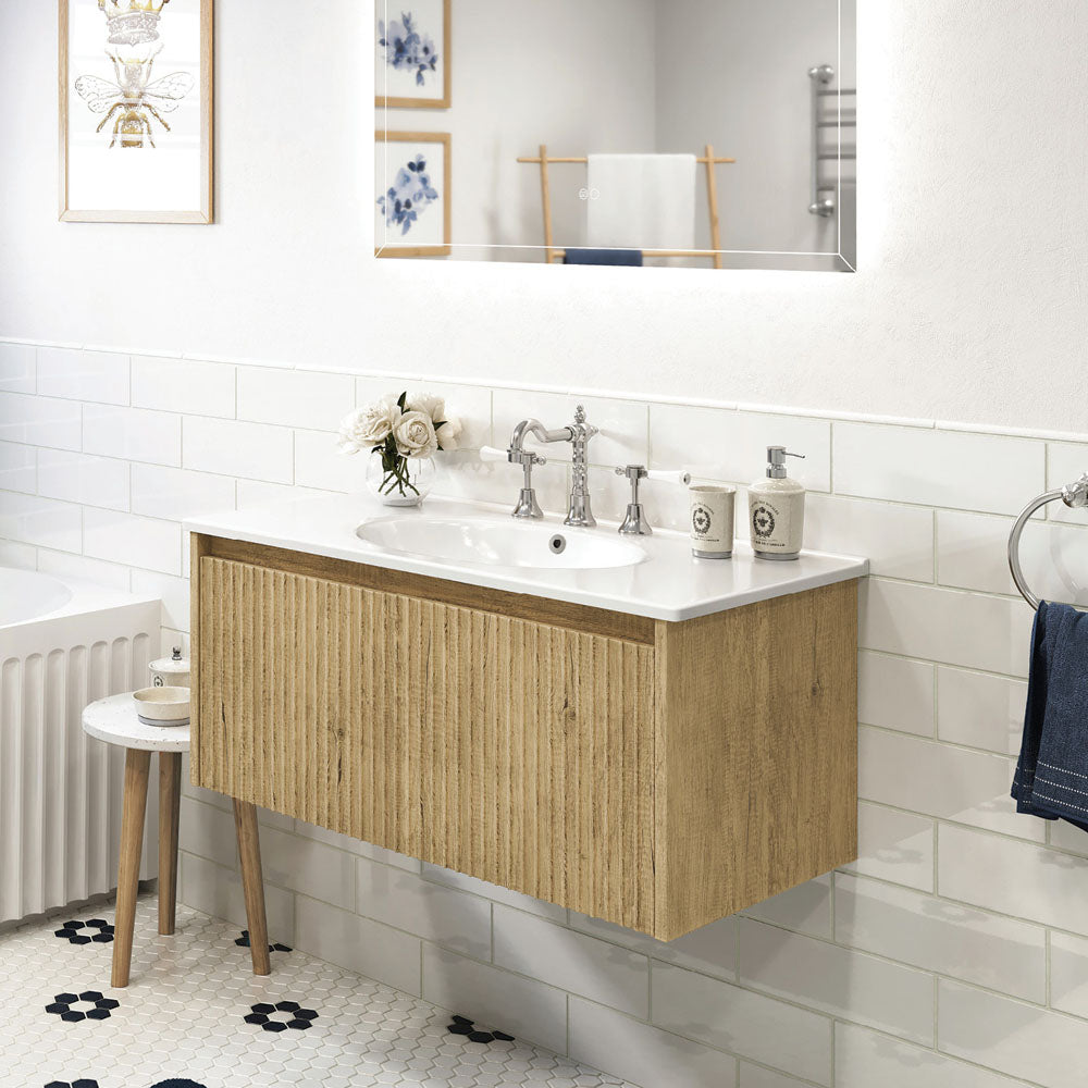 Fienza ROT90RSC Rotondo Alina Scandi Oak 900 Wall-Hung Vanity