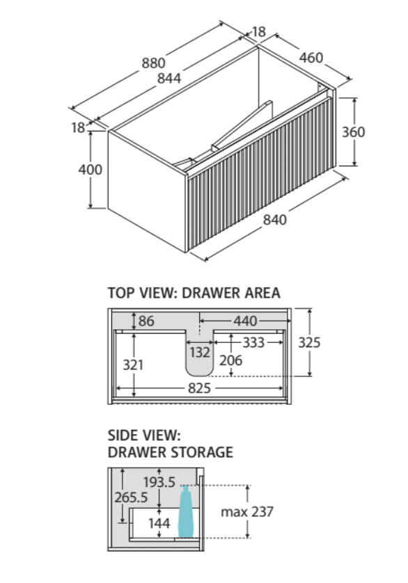 Fienza ROT90RSC Rotondo Alina Scandi Oak 900 Wall-Hung Vanity