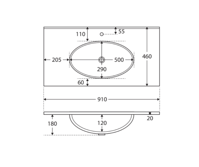 Fienza ROT90RW Rotondo Alina White 900 Wall-Hung Vanity