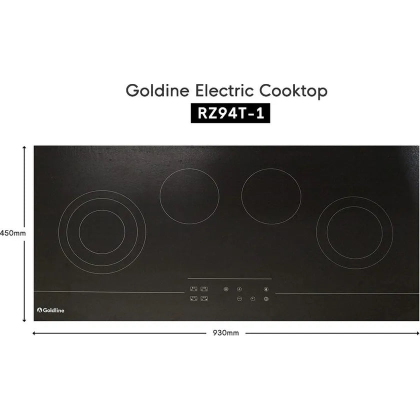 Goldline RZ94T1 93cm Ceramic Cooktop, Black