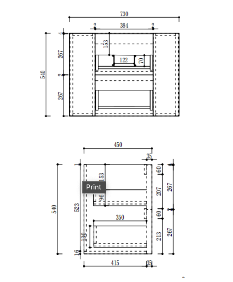 Aulic 750mm Ramee RM750WMWF Fluted Wall Hung Vanity with Stone Top, Matte White
