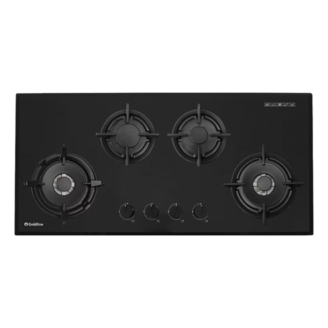Goldline SAB4GLB 93cm Black Narrow 4 Burner Gas Cooktop