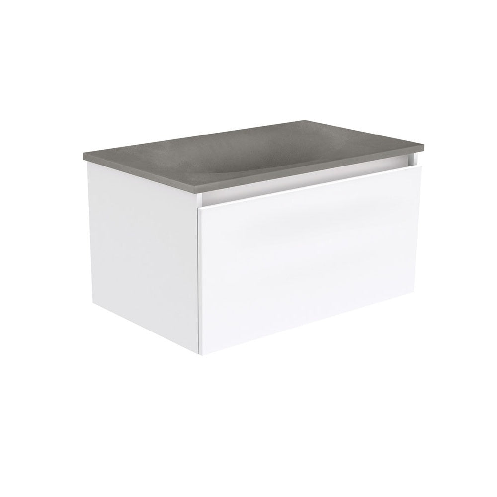 Fienza SAT75H Satori Manu Wall Hung Vanity, 750mm, Gloss White