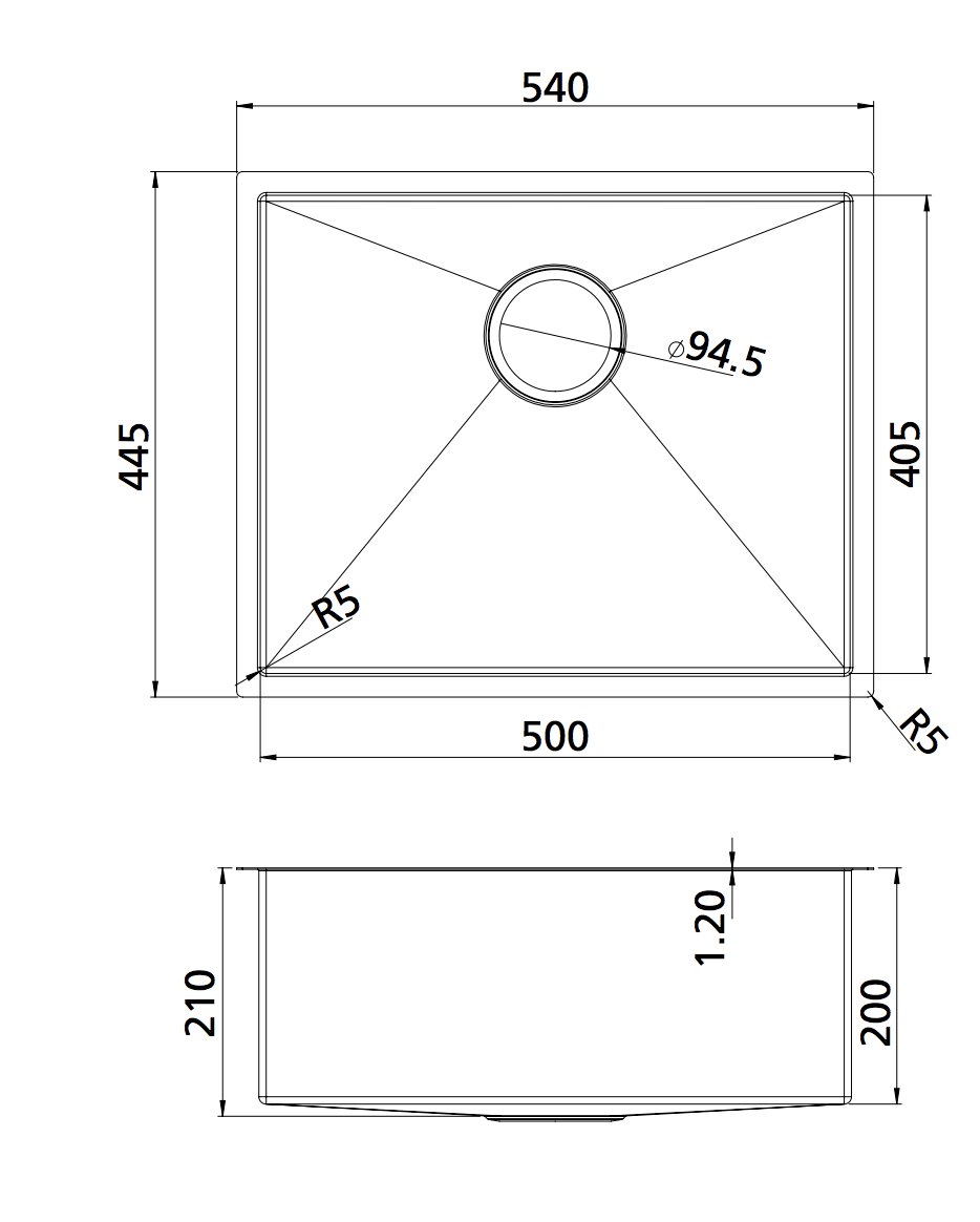 Oliveri Sb50Ss Spectra Top Or Undermount Single Bowl Stainless Steel Sink Kitchen Sinks