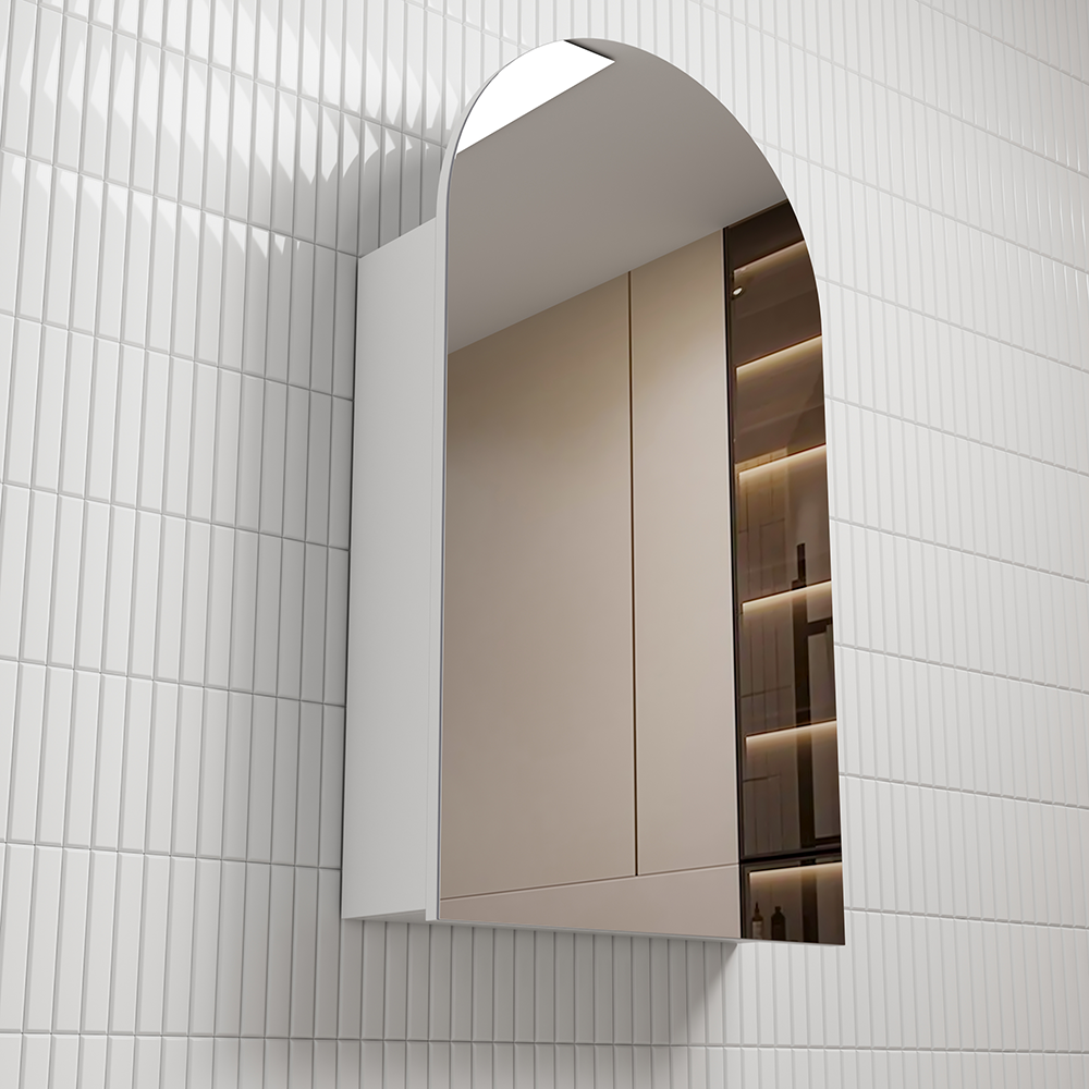 Aulic Canterbury Arch Matte White Shaving Cabinet 500 x 900mm SCCAN-500-MW Matte White Mirrors & Cabinets