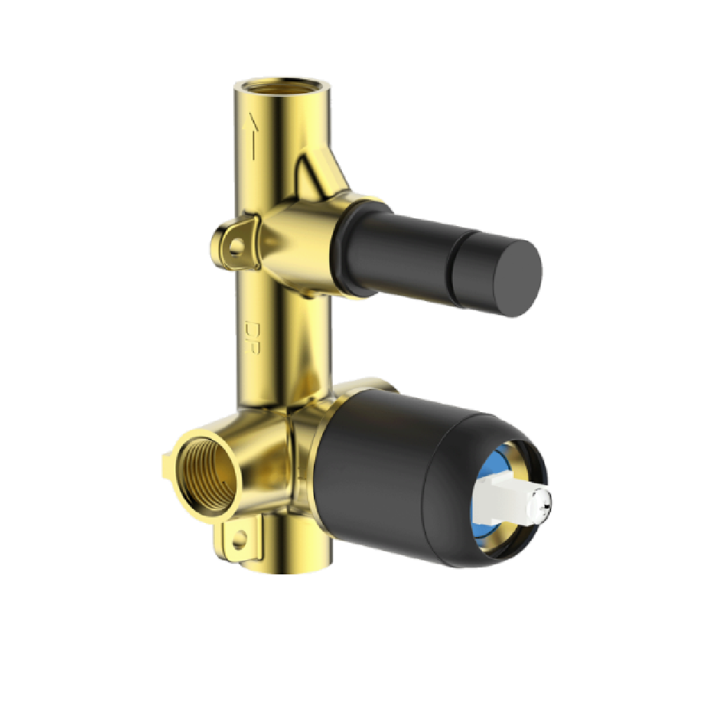 Abey Park Avenue Small Diverter Mixer, Internal (In Wall Body), Black, SHD-INT-SP-BPC