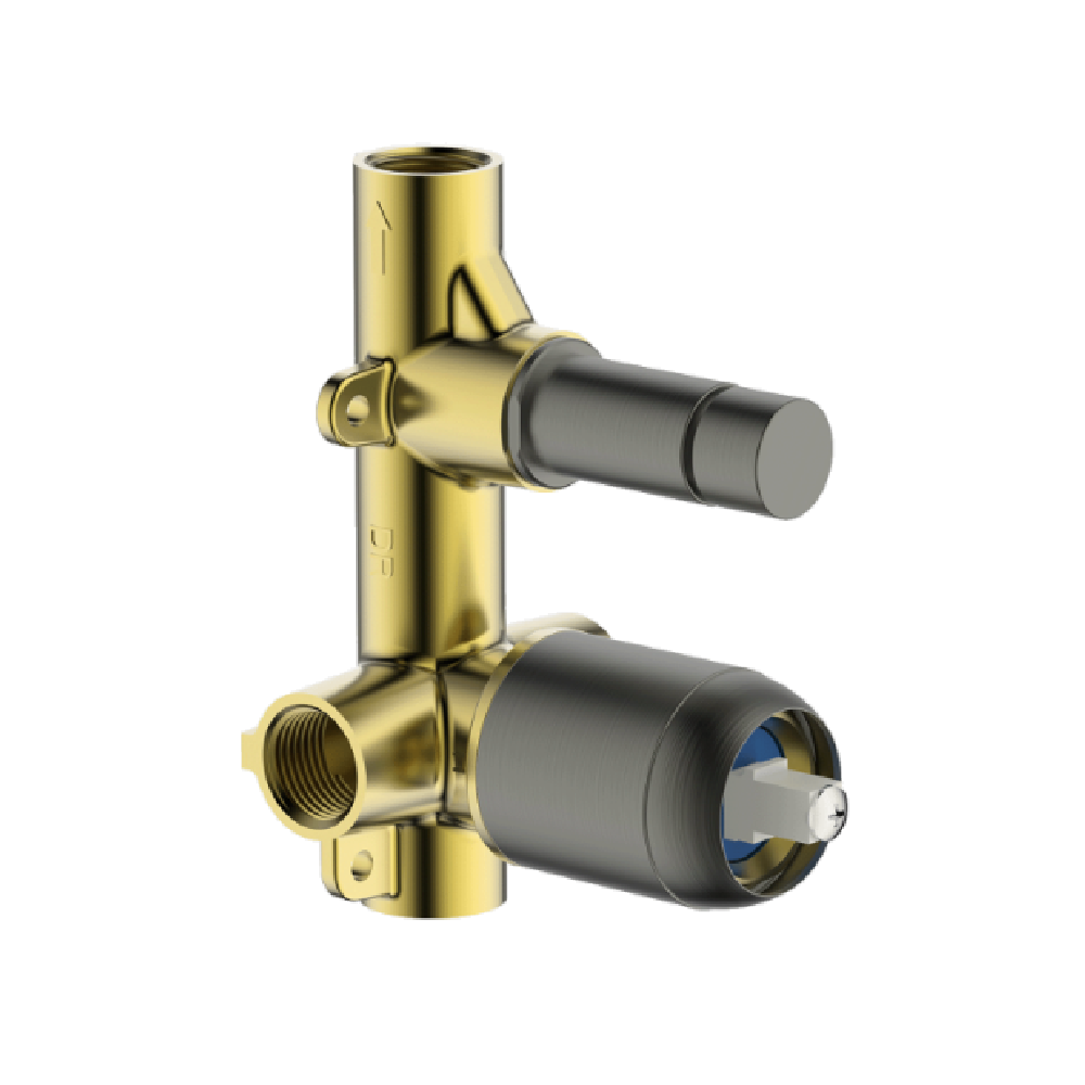 Abey Park Avenue Small Diverter Mixer, Internal (In Wall Body), Gunmetal, SHD-INT-SP-GM