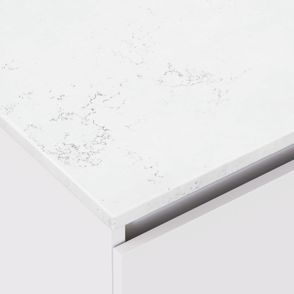 Fienza SI75RSC-SF 750mm Sarah Bianco Marble Alina Wall Hung Vanity, 1 Taphole, Silica Free, Scandi Oak