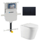 Fienza Geberit Toilet Package Isabella Wall Faced Gloss White Pan Slim Seat, Geberit Inwall Cistern, Sigma 30 Matte Black Buttons - Special Order