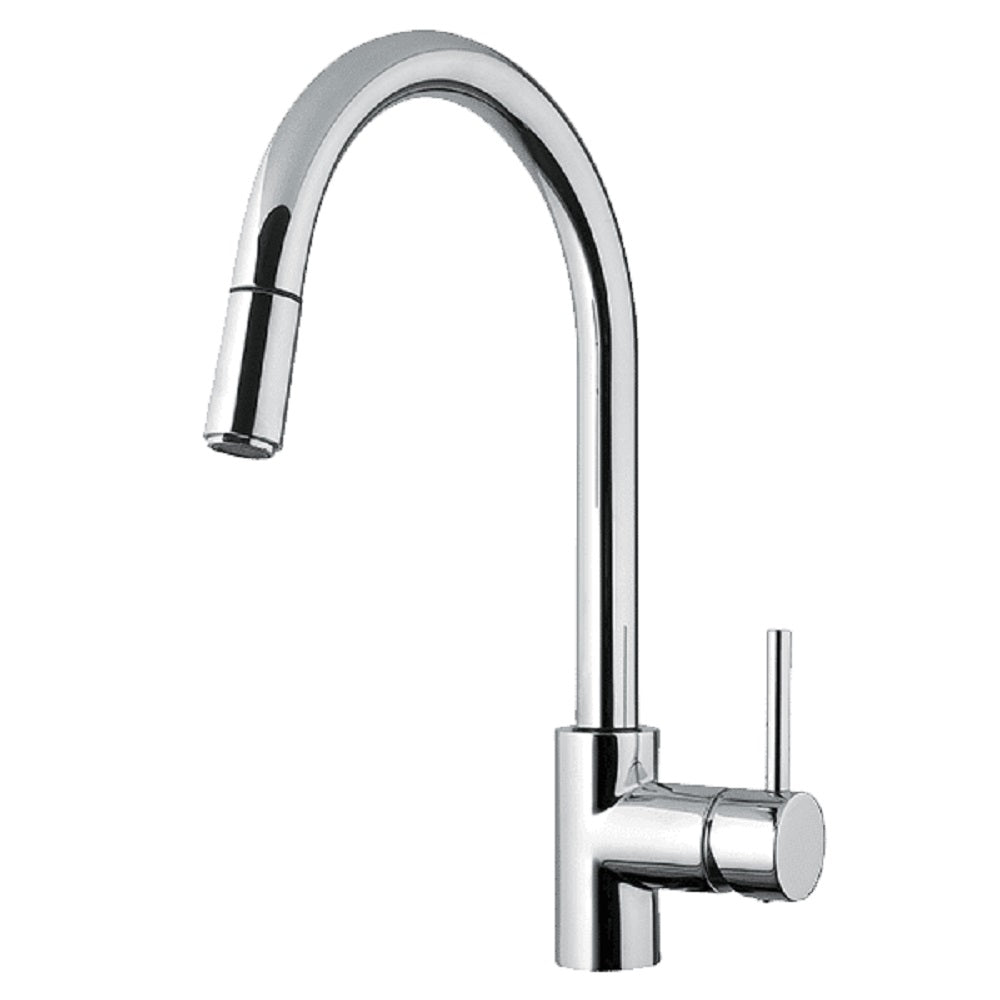 Abey Lucia Gooseneck Mixer, Pullout, Side Lever, Chrome, SK5-AV