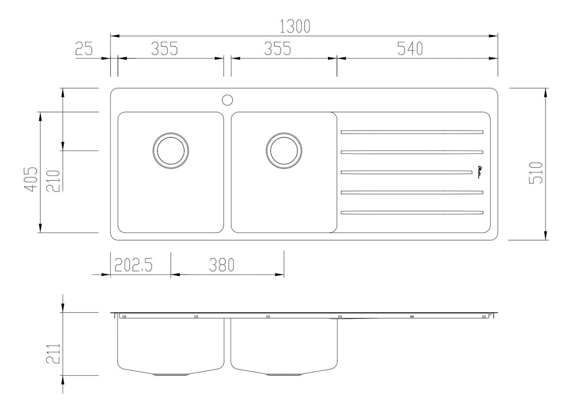 Oliveri Sn1071 Sonetto Double Bowl Right Hand Drainer Topmount Sink Top Mounted Kitchen Sinks