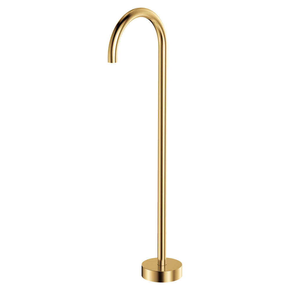 Fienza SP8016UB Kaya Floor Mounted Gooseneck Bath Outlet, Urban Brass