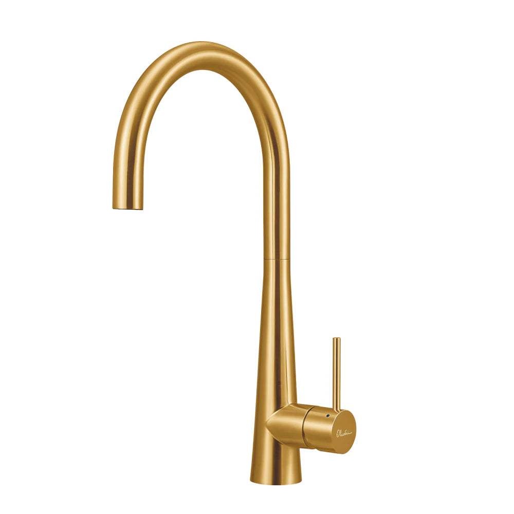 Oliveri SS31620-AU Essente 316 Goose Neck Mixer, Brushed Gold