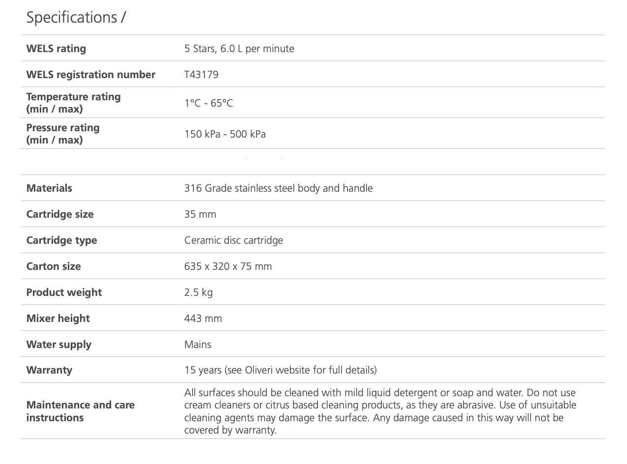 Oliveri SS31620-AU Essente 316 Goose Neck Mixer, Brushed Gold