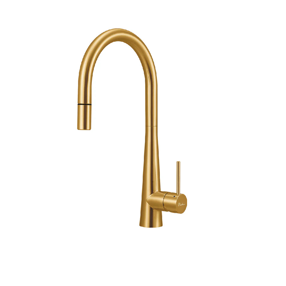 Oliveri SS31625-AU Tap Pull-out Gooseneck Lead Free, Brushed Gold