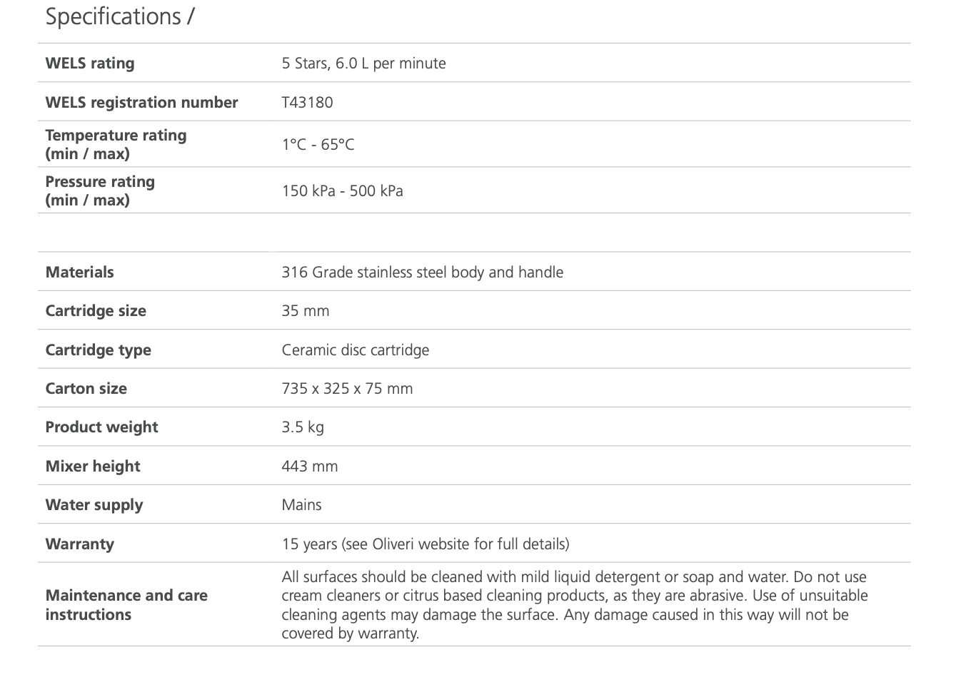 Oliveri SS31625 Tap Pull-out Gooseneck Lead Free, Stainless Steel