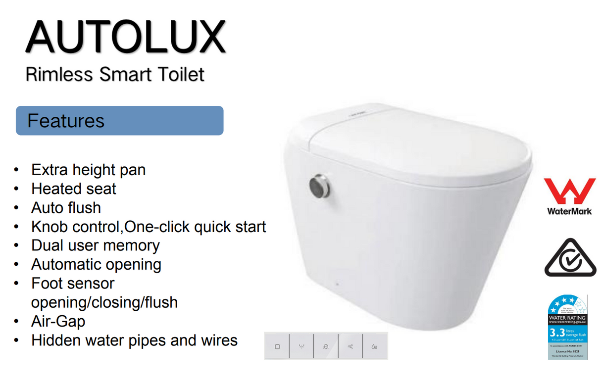 Lafeme Autolux Inwall Cistern Floor Pan Smart Toilet With Brushed Gold Flush Plate