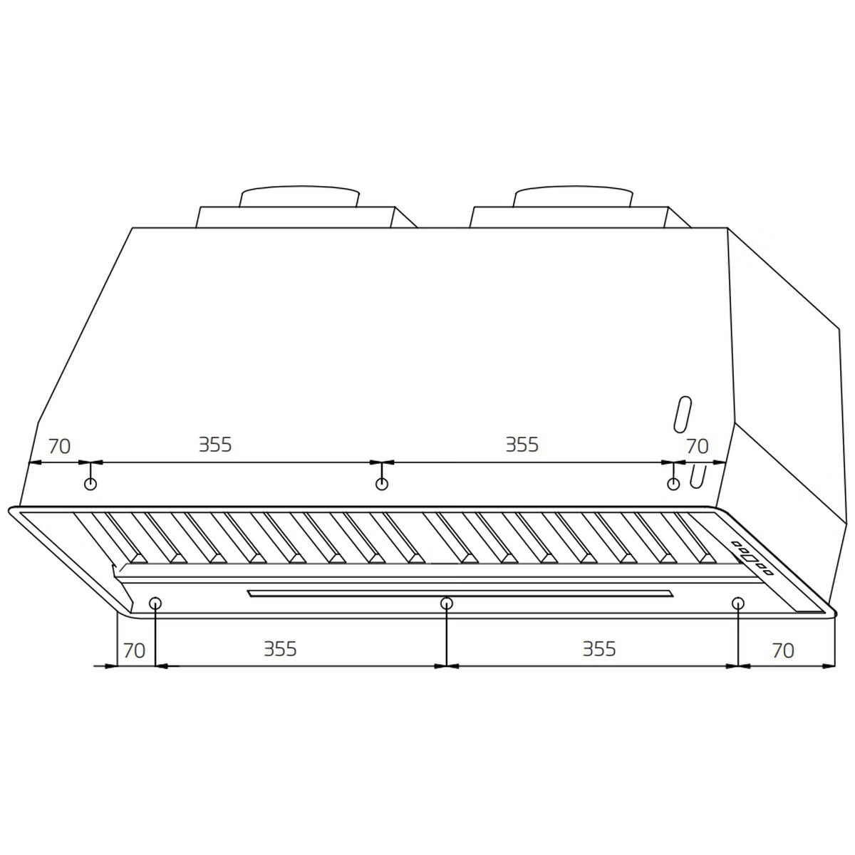 Schweigen SW-220C 90cm Under Mount Rangehood, Stainless Steel, 2200m3/hr