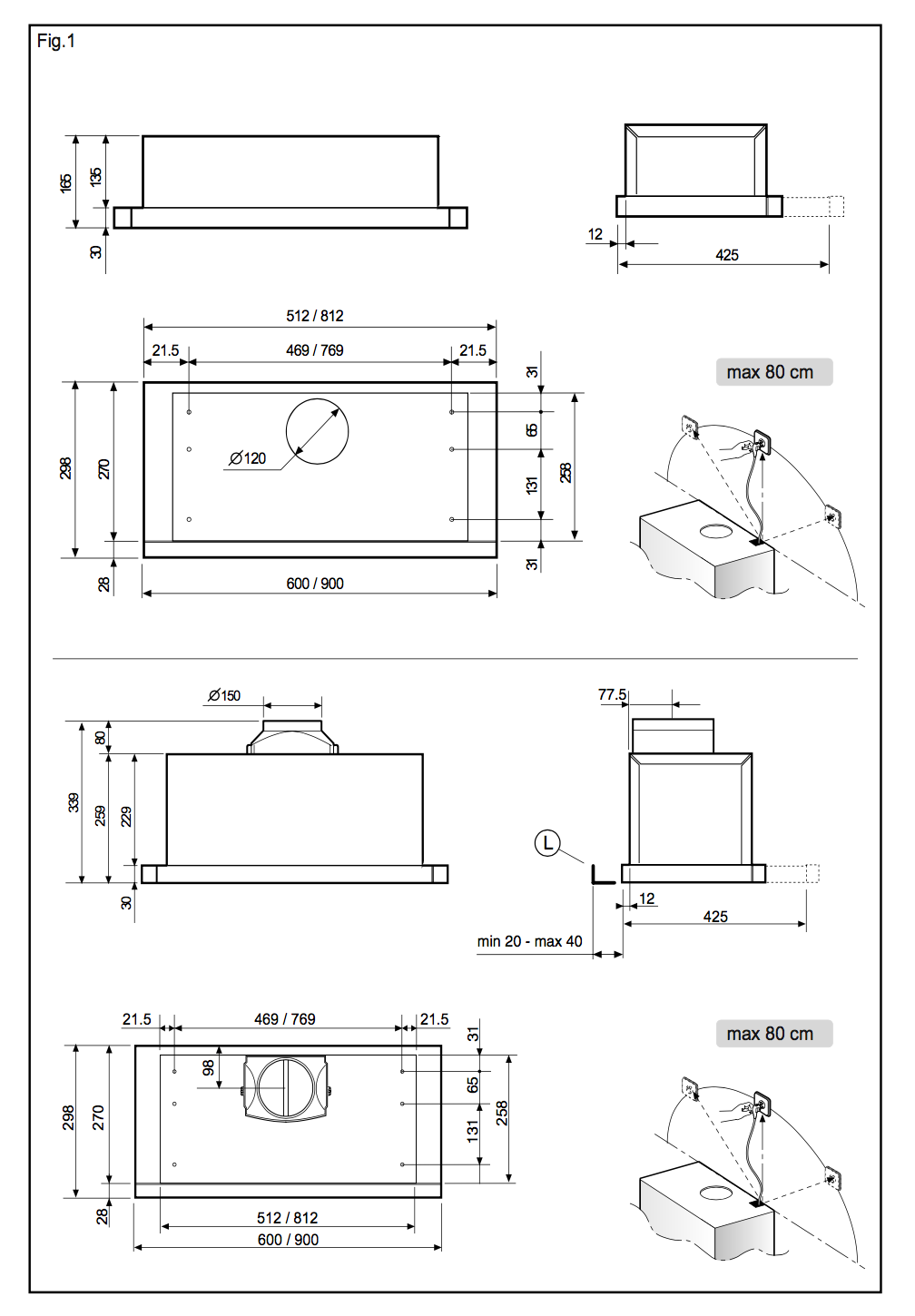 Blanco Brsh60X High Extraction Slide Out Rangehood