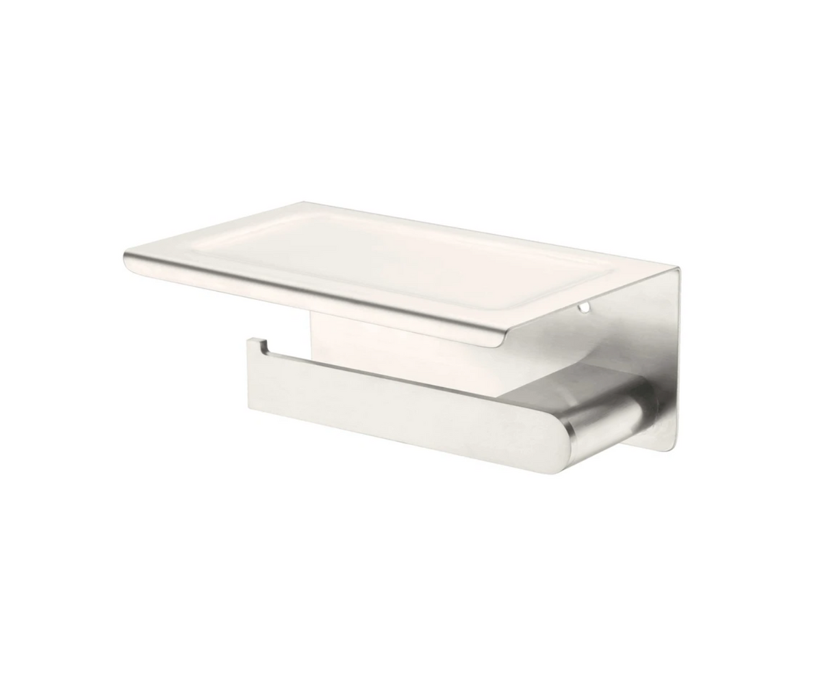 Nero NR9086ABN Bianca Toilet Roll Holder with Shelf - Brushed Nickel