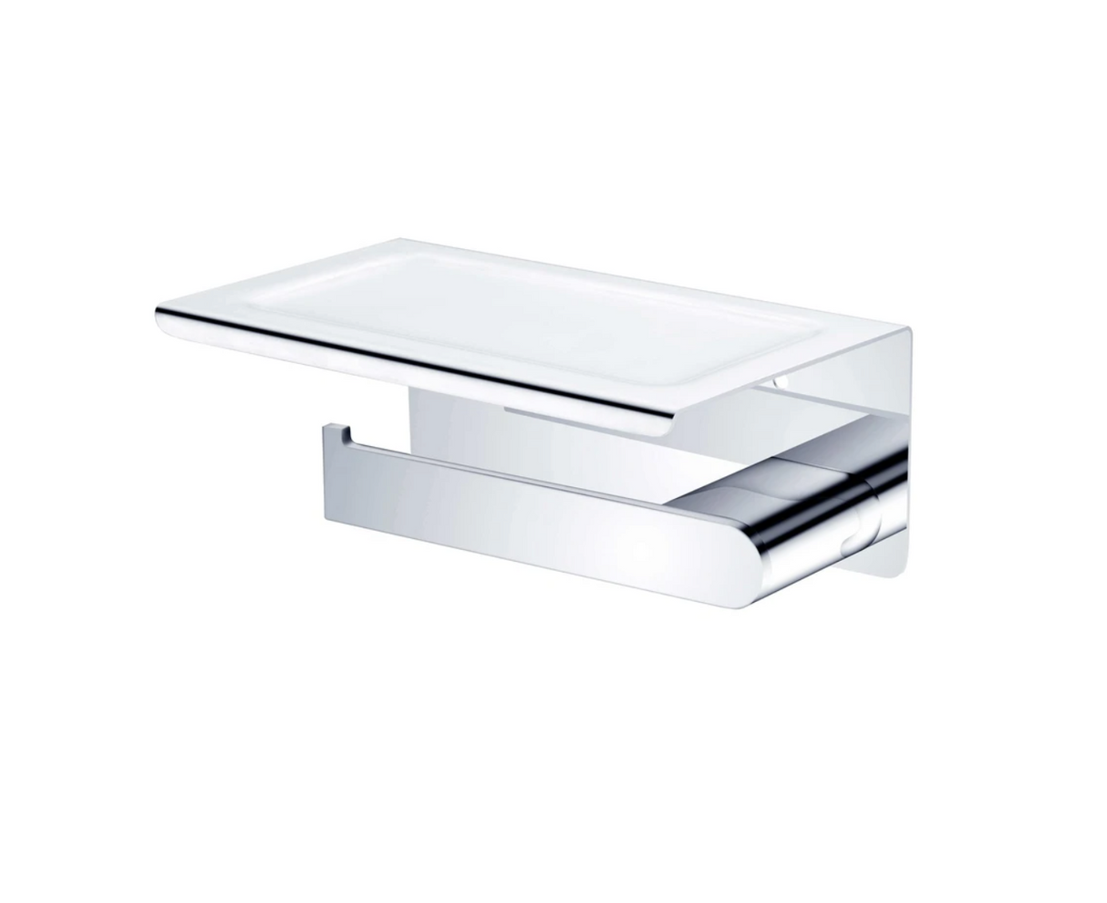 Nero NR9086ACH Bianca Toilet Roll Holder with Shelf - Chrome
