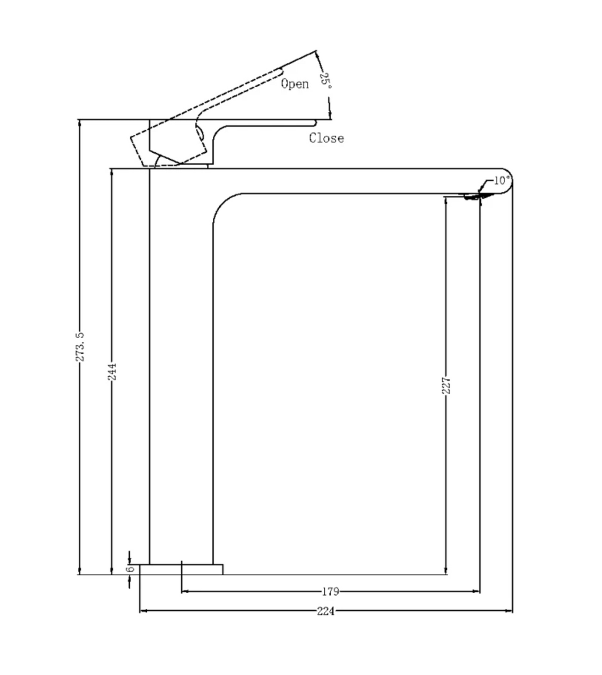 Nero NR321501aBG Bianca Tall Basin Mixer - Brushed Gold