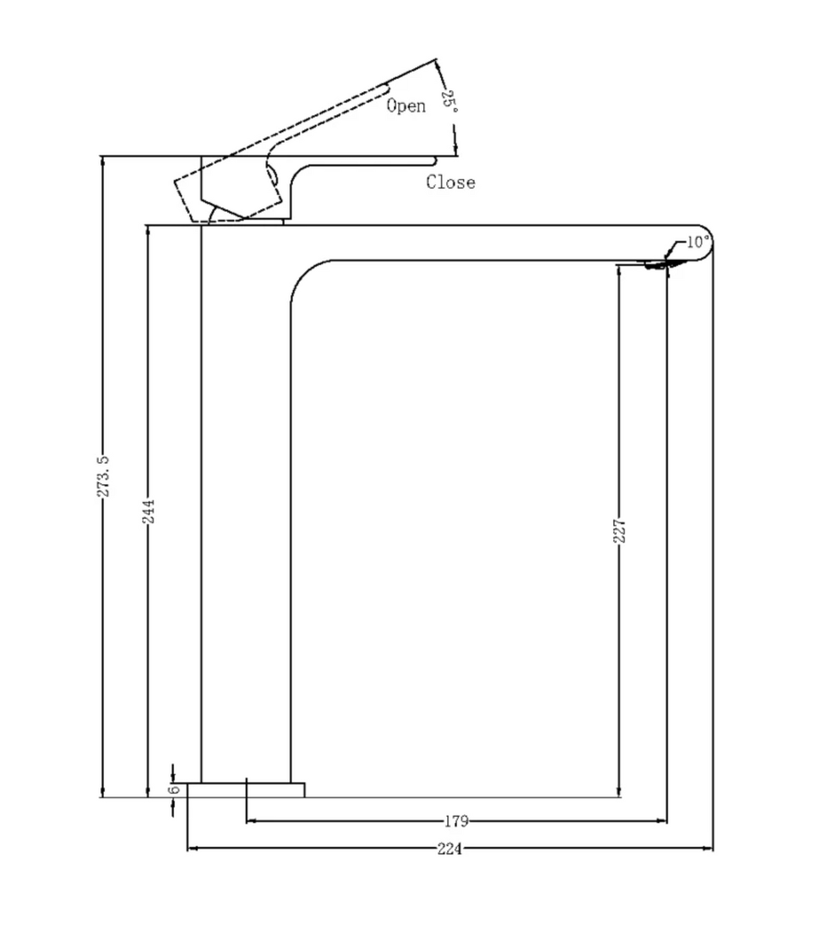 Nero NR321501aBN Bianca Tall Basin Mixer - Brushed Nickel