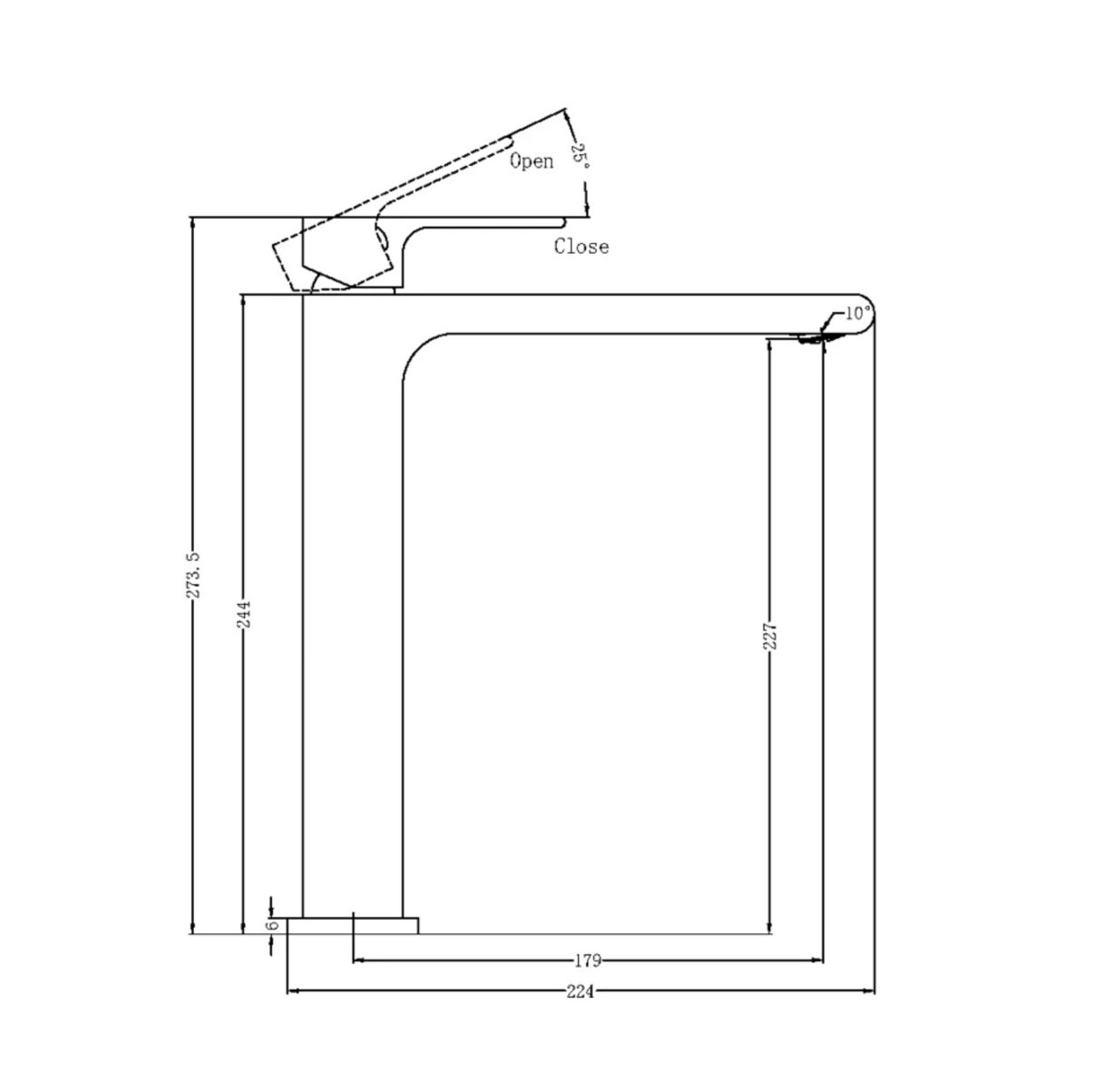 Nero NR321501aMB Bianca Tall Basin Mixer - Matte Black